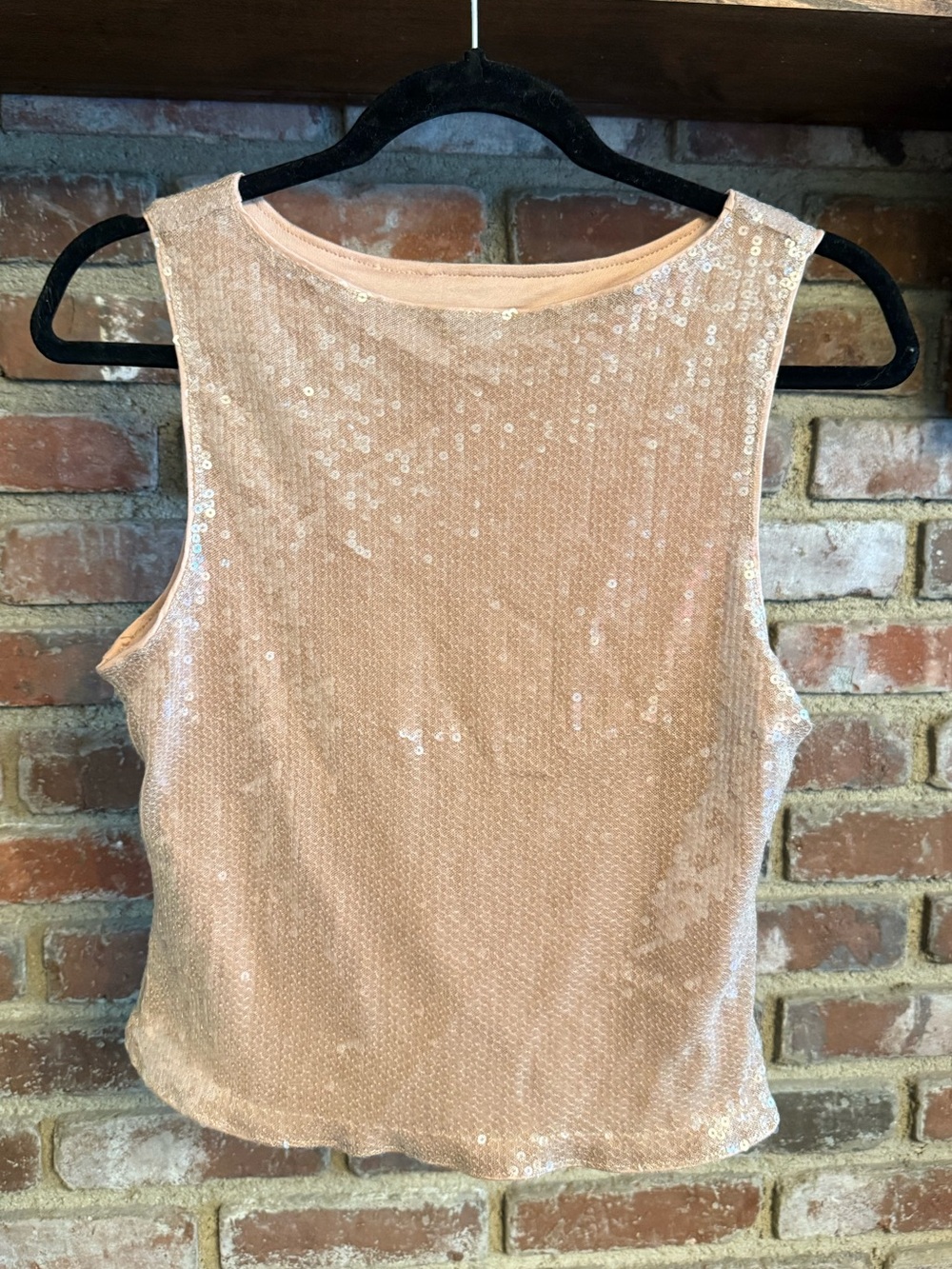 Sequined Sleeveless Tank Top - Blush Pink